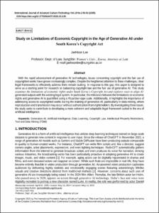 Study on Limitations of Economic Copyright in the Age of Generative AI under South Korea’s Copyright Act